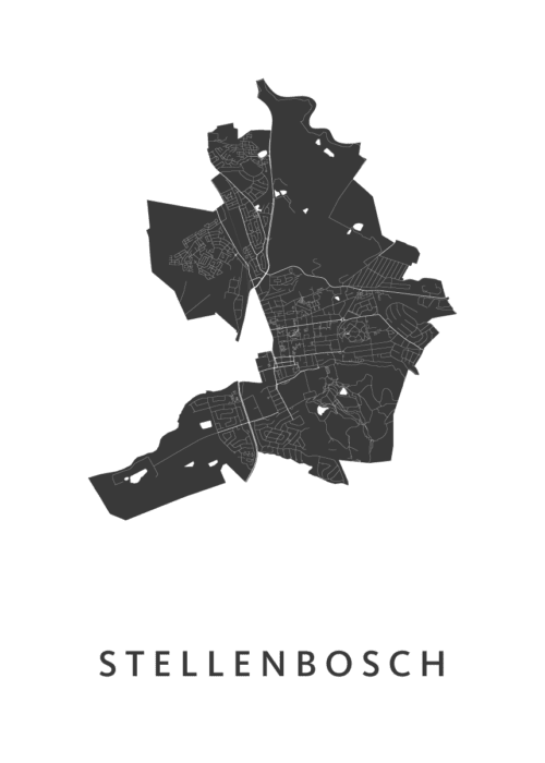 Stellenbosch Kaart Poster