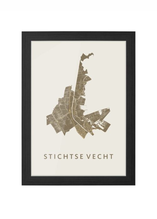 stichtse vecht stadskaart poster ingelijst in zwarte lijst