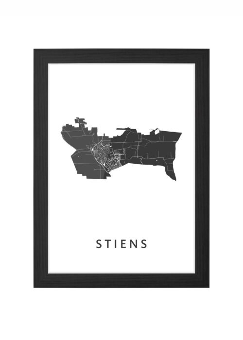 stiens kaart poster ingelijst in zwarte lijst