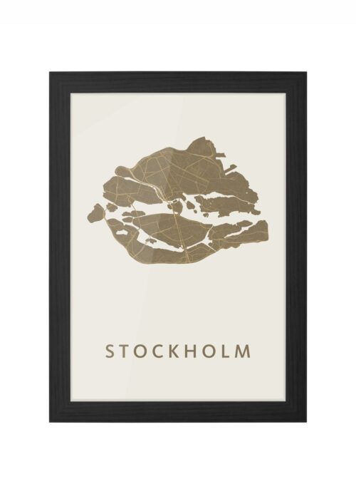 Stockholm  Gold Ingelijst in Zwart lijst Kopen | Kunst in Kaart