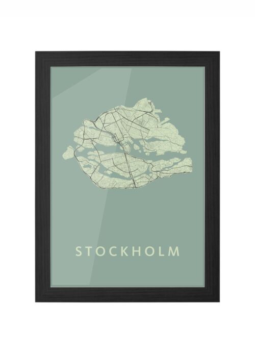 Stockholm  Olive Ingelijst in Zwart lijst Kopen | Kunst in Kaart