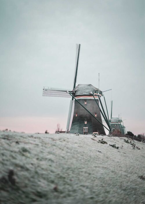 Molen in de winter — Fotografie Poster