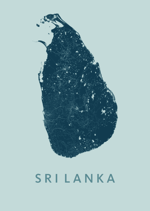 Sri Lanka Mint Map stadskaart poster
