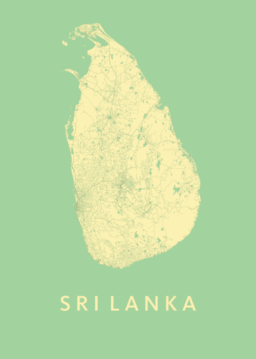 Sri Lanka Spring Map stadskaart poster