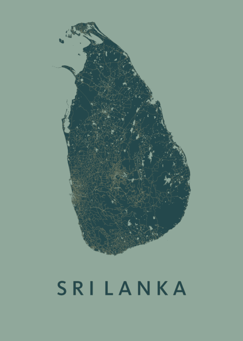 Sri Lanka Amazon Map stadskaart poster