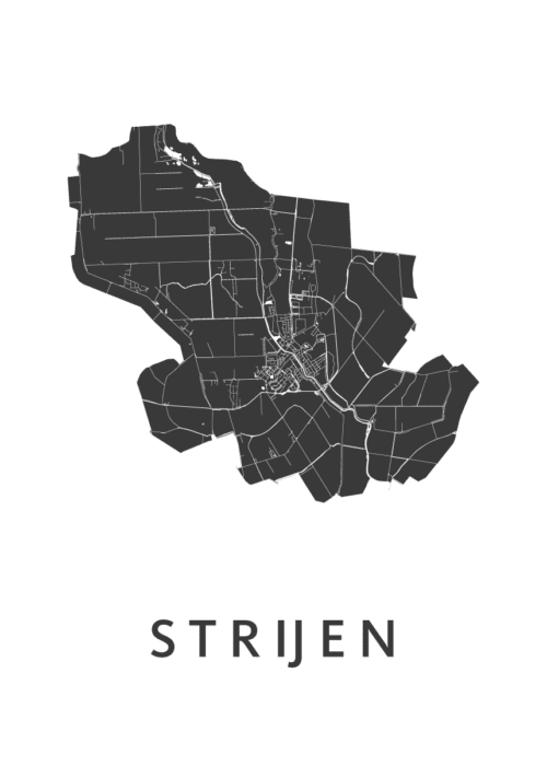 Strijen Kaart Poster