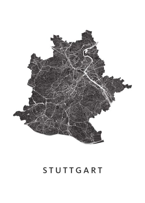Stuttgart Stadskaart Poster