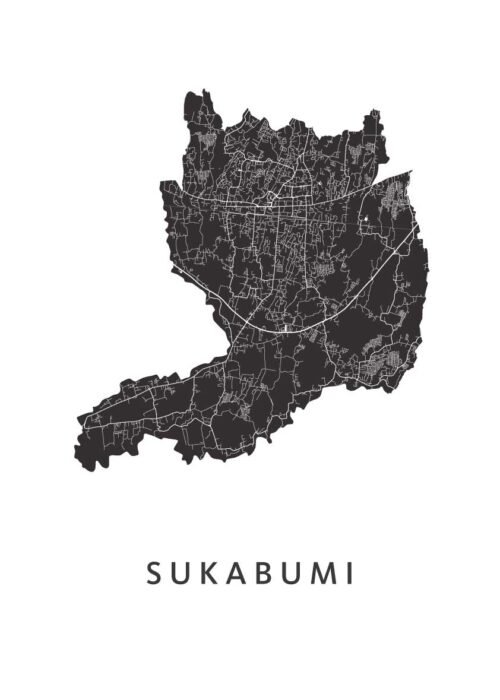 Sukabumi Stadskaart Poster Kopen