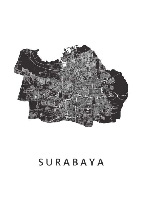 Surabaya Stadskaart Poster Kopen