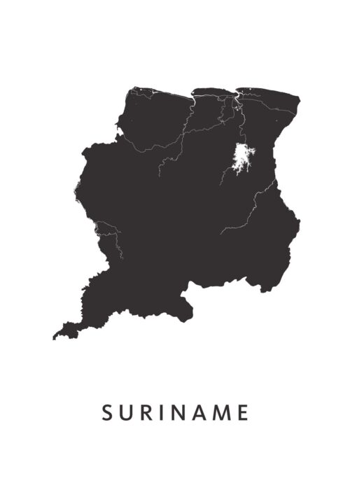 Suriname landkaart poster