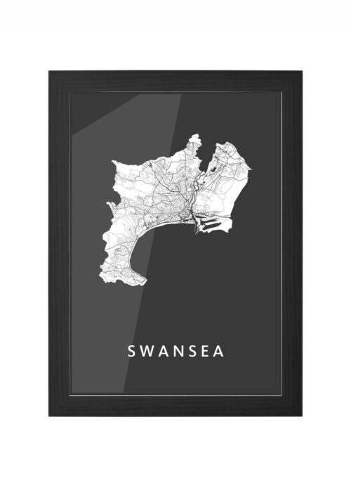 Swansea Black Ingelijst in Zwart lijst Kopen | Kunst in Kaart