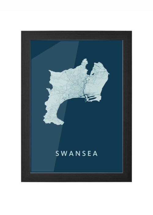 Swansea Feldgrau Ingelijst in Zwart lijst Kopen | Kunst in Kaart
