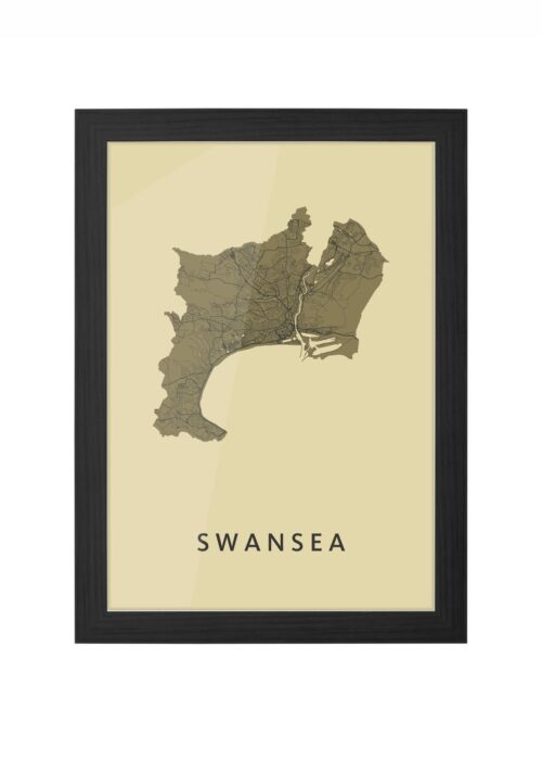 Swansea GoldenRod Ingelijst in Zwart lijst Kopen | Kunst in Kaart