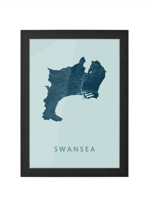 Swansea Mint Ingelijst in Zwart lijst Kopen | Kunst in Kaart