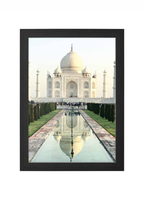 taj mahal i fotografie poster ingelijst in zwarte lijst
