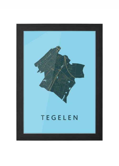 Tegelen Azure Ingelijst in Zwart lijst Kopen | Kunst in Kaart