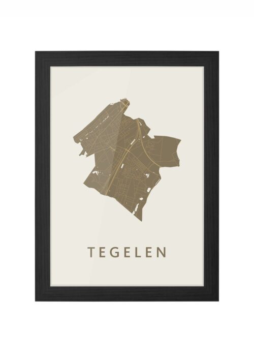 Tegelen Gold Ingelijst in Zwart lijst Kopen | Kunst in Kaart