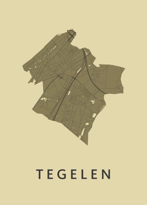 Tegelen GoldenRod Stadskaart Poster Kopen