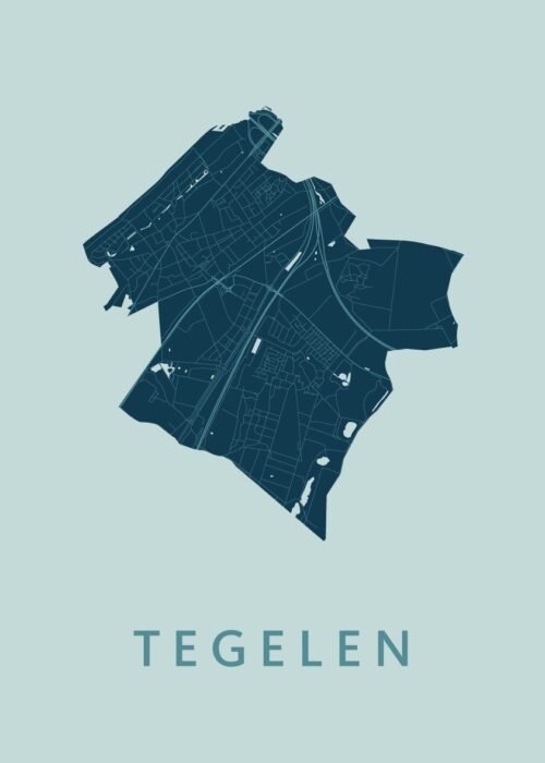 Tegelen Mint Stadskaart Poster Kopen