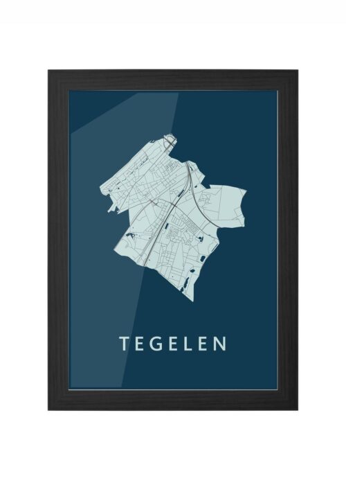 Tegelen Navy Ingelijst in Zwart lijst Kopen | Kunst in Kaart
