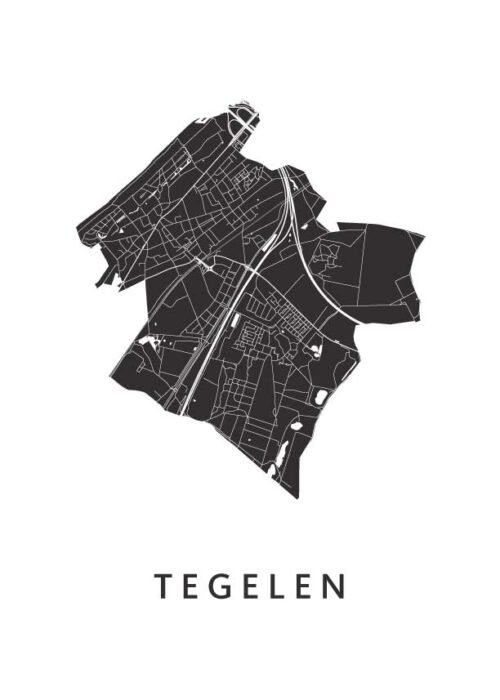 Tegelen Stadskaart - White