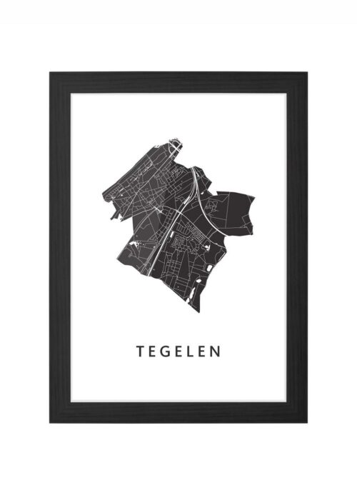 Tegelen White Ingelijst in Zwart lijst Kopen | Kunst in Kaart