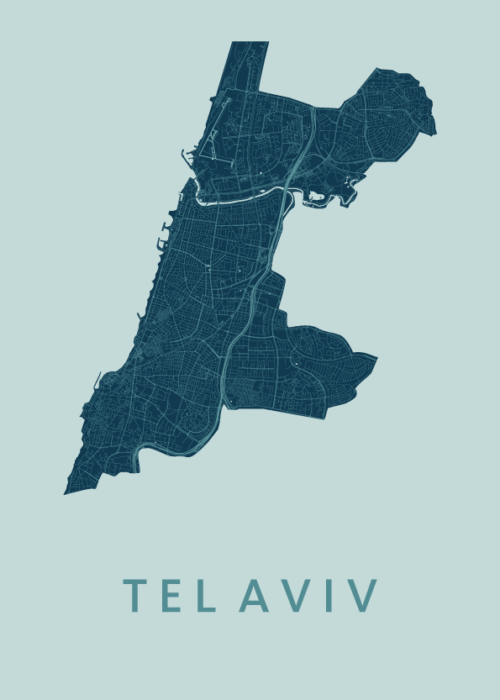 Tel Aviv Mint Stadskaart Poster Kopen