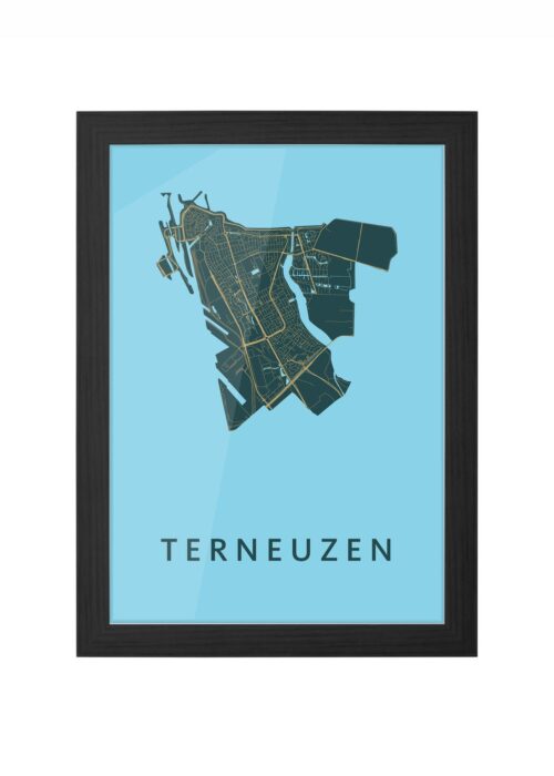 Terneuzen Azure Ingelijst in Zwart lijst Kopen | Kunst in Kaart