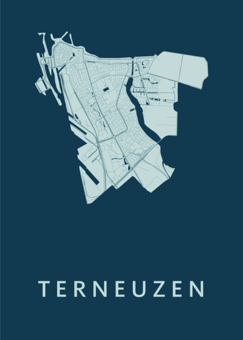 Terneuzen Feldgrau Stadskaart Poster Kopen
