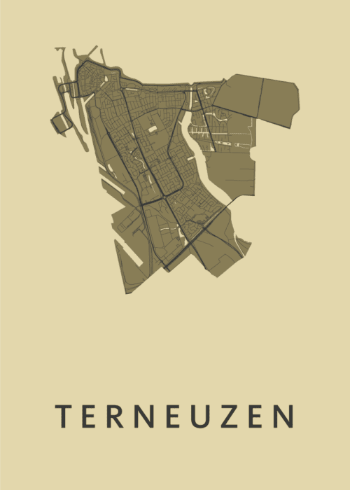 Terneuzen GoldenRod Stadskaart Poster Kopen