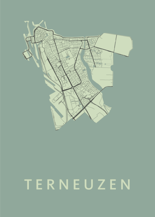 Terneuzen Olive Stadskaart Poster Kopen