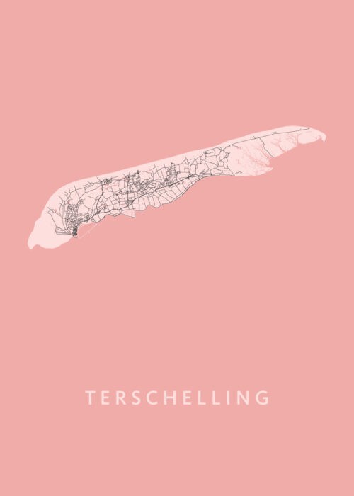 Terschelling Eilandkaart - Pink