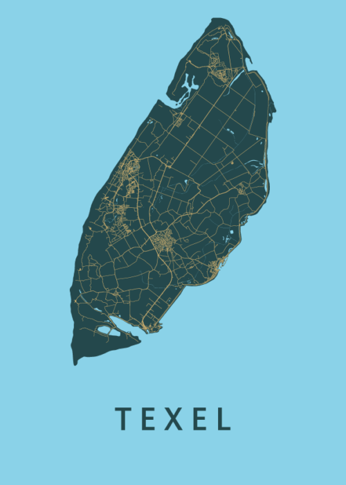 Texel Eilandkaart - Azure