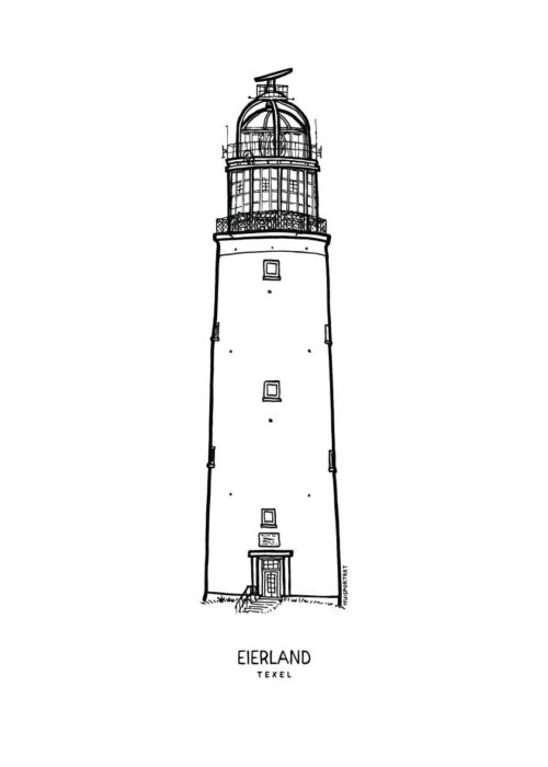 Eierland Vuurtoren Texel - Poster