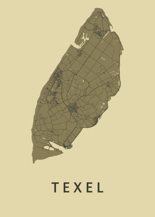 Texel Eilandkaart - GoldenRod poster