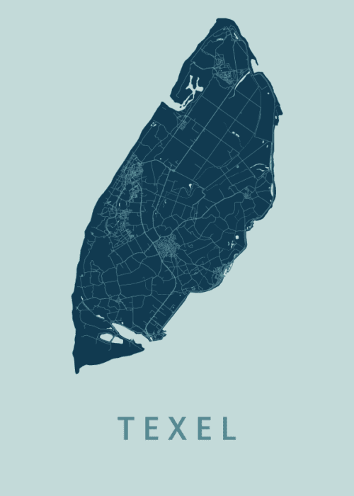 Texel Eilandkaart - Mint poster