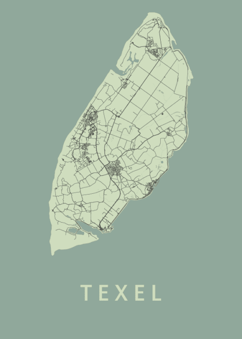 Texel Eilandkaart - Olive