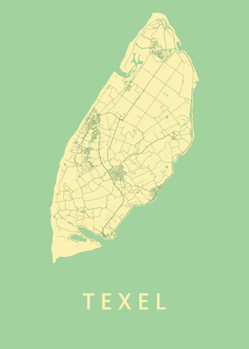 Texel Eilandkaart - Spring poster