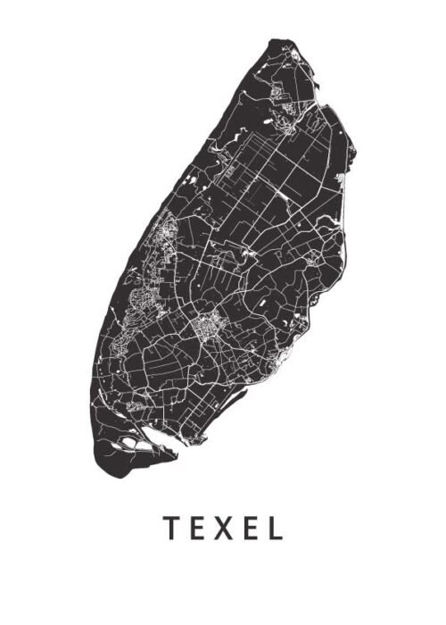 Texel Eilandkaart - White