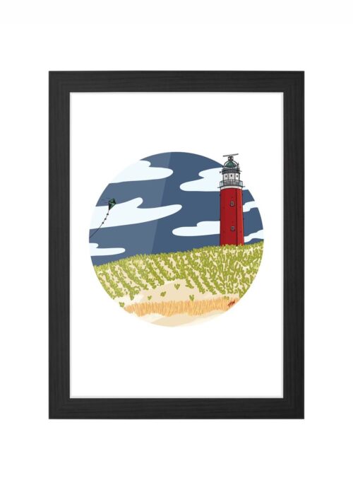 eierland icoon print poster ingelijst in zwarte lijst