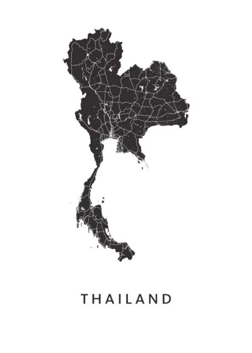Thailand landkaart poster