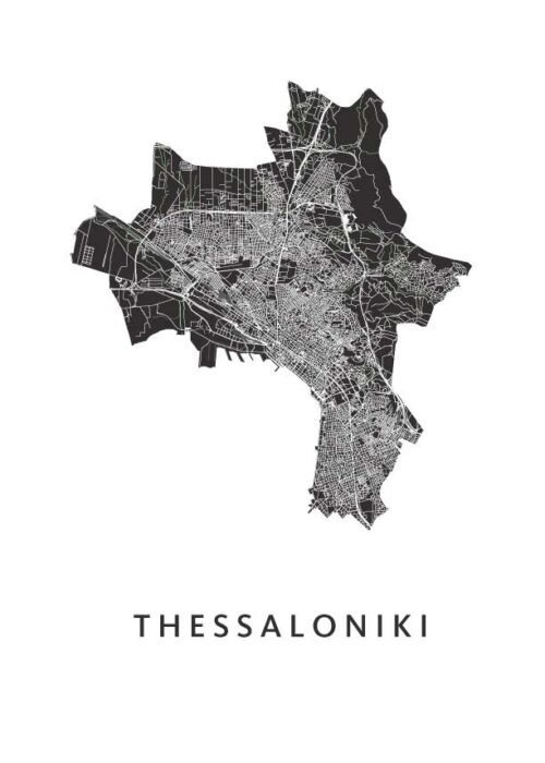 Thessaloniki Stadskaart Poster Kopen