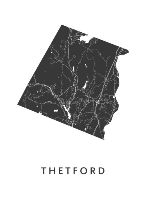 Thetford Stadskaart Poster Kopen