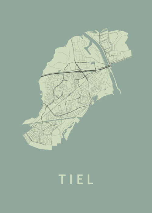 Tiel Stadskaart - Olive poster