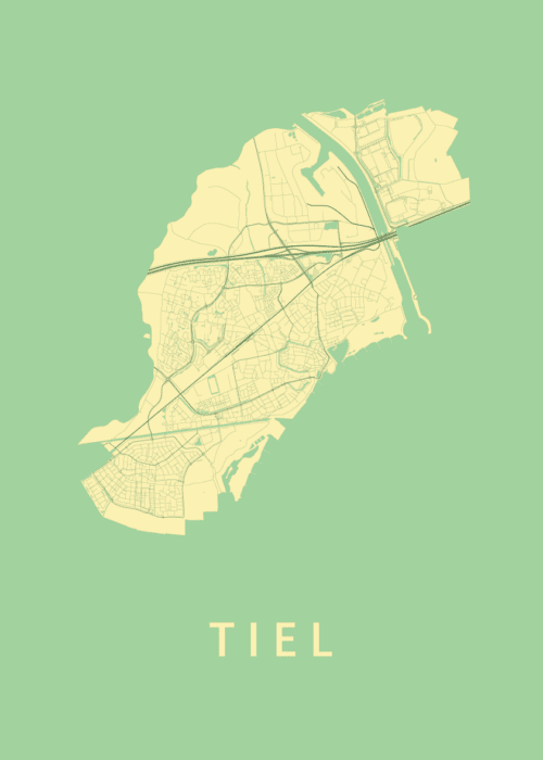 Tiel Stadskaart - Spring poster