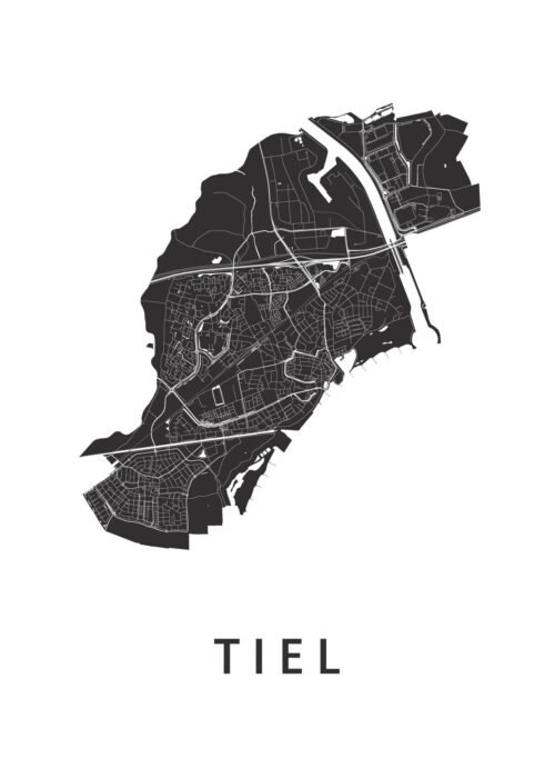 Tiel Stadskaart - White poster