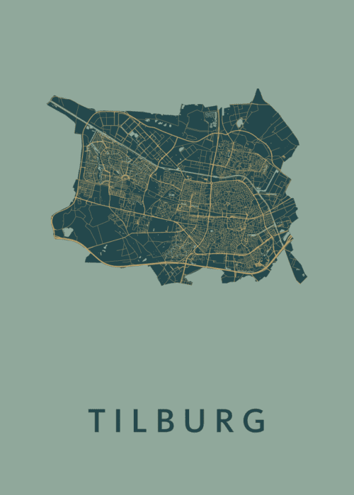 Tilburg Stadskaart poster Amazon