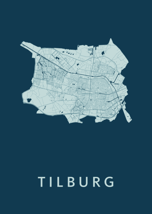 Tilburg Stadskaart poster Feldgrau