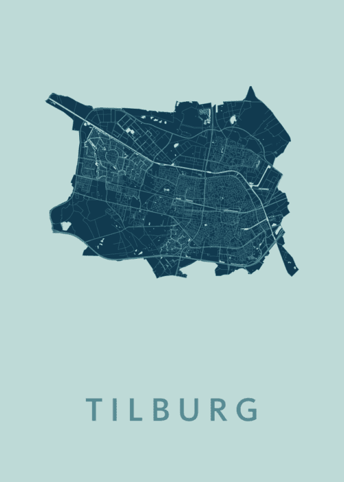 Tilburg Stadskaart poster Mint