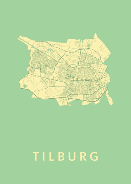 Tilburg Stadskaart poster Spring
